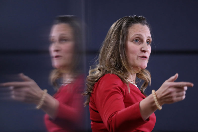 Canada's Freeland says spoke to U.S. trade chief about metals tariffs