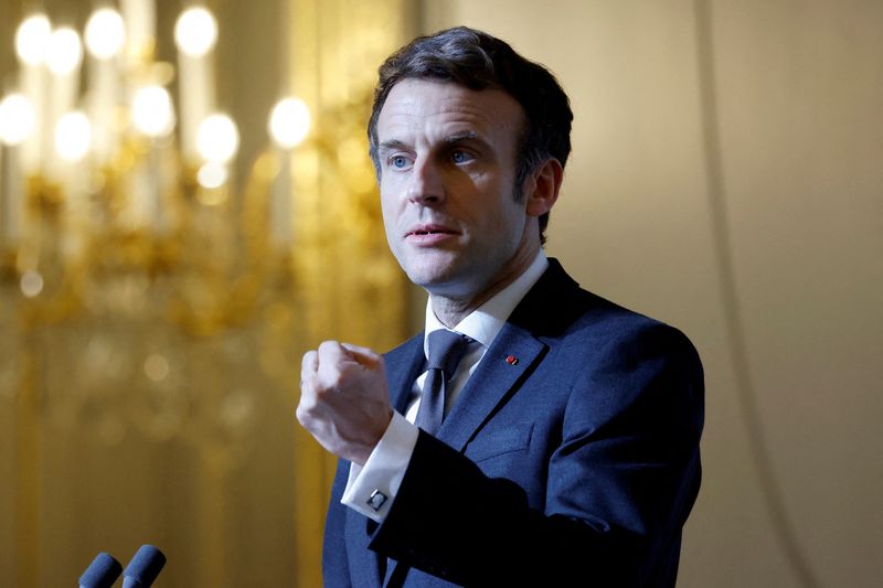 Macron touts rosy French economy, new jobs ahead of election