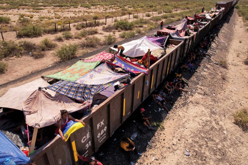 Migrants aboard Mexico cargo trains stranded miles from U.S. border