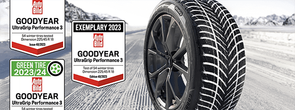 Goodyear UltraGrip Performance 3 Awarded “Eco-Master” and “Green Tire” by Auto Bild